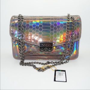 BEBE Dark Silver Metallic Ona
Crossbody Purse $79